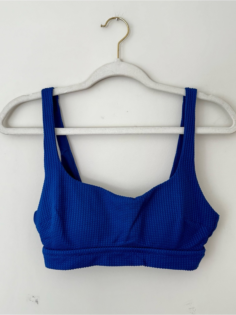 Aerie Ribbed Textured Bralette Bikini Top, Royal Blue – Size Medium